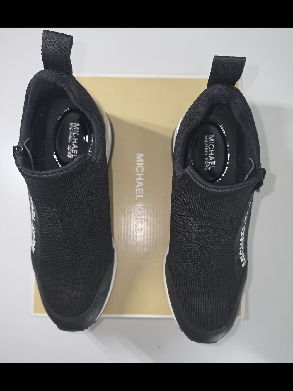 MICHAEL KORS Black Slip-On Wedge Sneakers - Picture 3 of 4